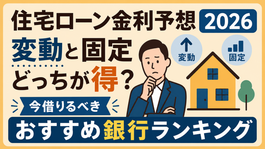 住宅ローン金利予想2026｜変動と固定はどっちが得？今借りるべきおすすめ銀行ランキング