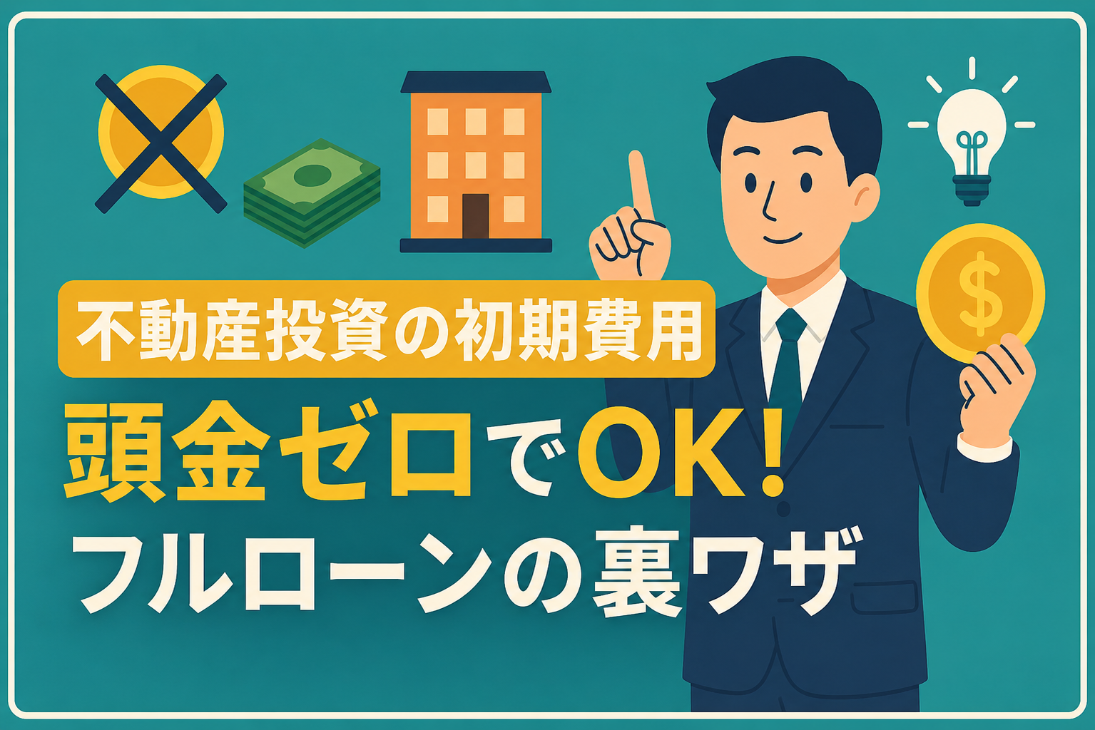 不動産投資の初期費用の目安｜頭金ゼロで融資（フルローン）を通す裏ワザ