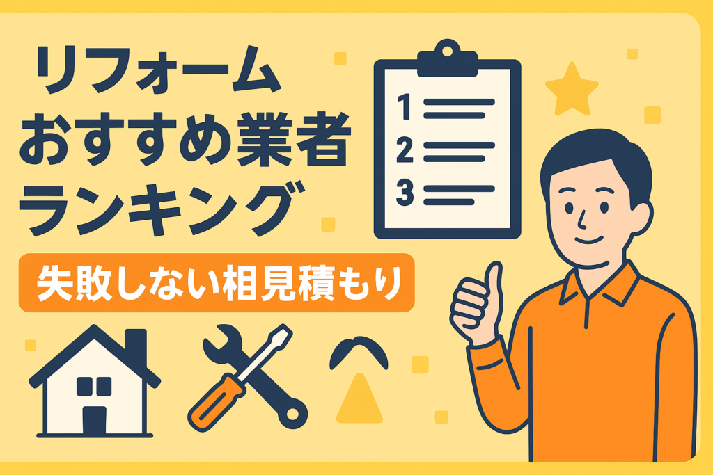 リフォームおすすめ業者ランキング｜失敗しない相見積もりの取り方と選び方