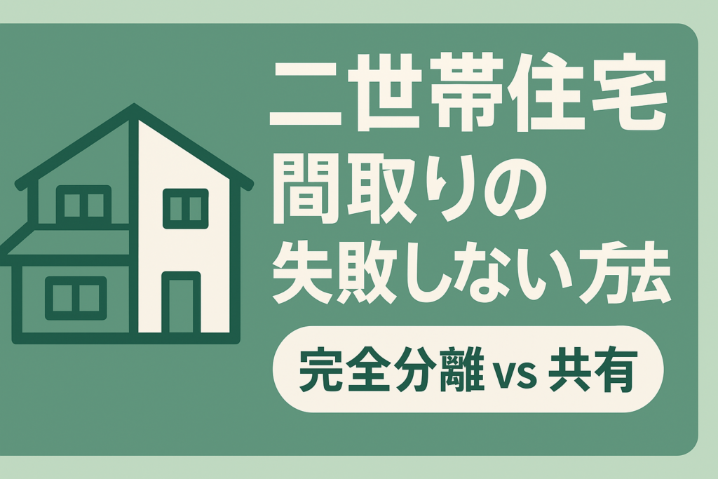二世帯住宅の失敗しない間取り｜完全分離と共有型の費用比較とプライバシー対策