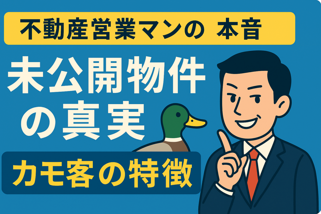 不動産営業マンの本音を暴露｜「未公開物件」の真実とカモにされる客の特徴