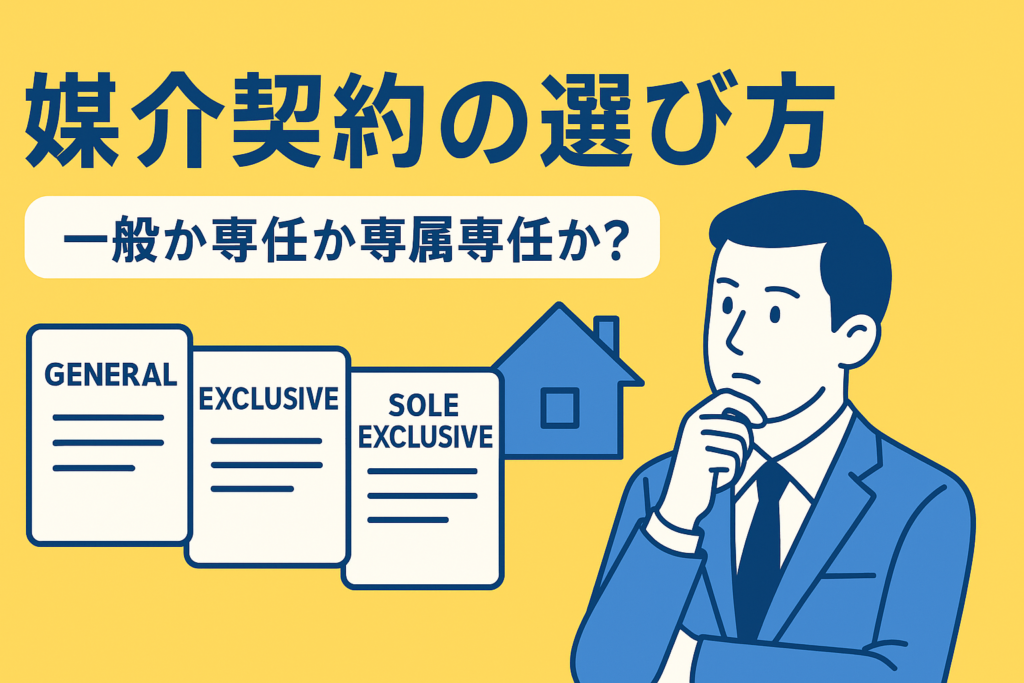 媒介契約の選び方｜専任・一般・専属専任の違いと高く売れる契約形態