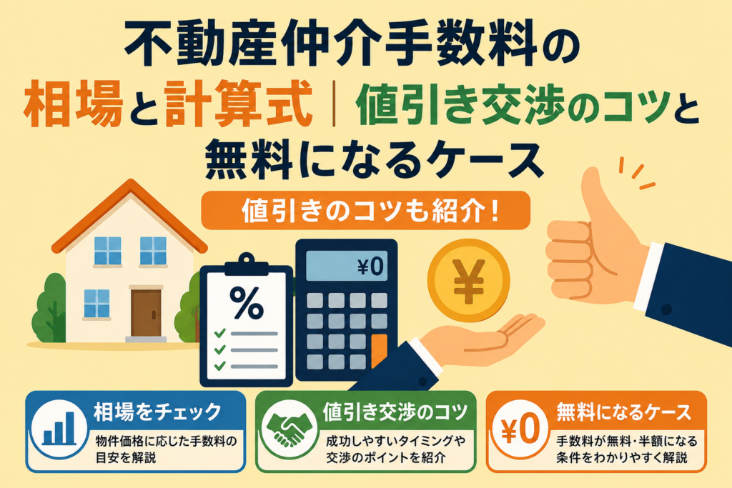 不動産仲介手数料の相場と計算式｜値引き交渉のコツと無料になるケース