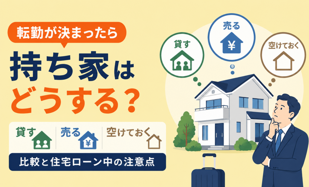 転勤で持ち家はどうする？売る・貸す・空き家・単身赴任を比較